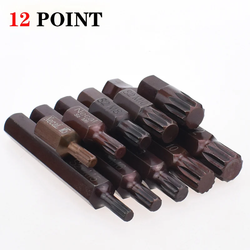 10mm-shank-Star-Screwdriver-Bit-S2-Steel-Hex-Shank-12Point-Screw-Driver ...