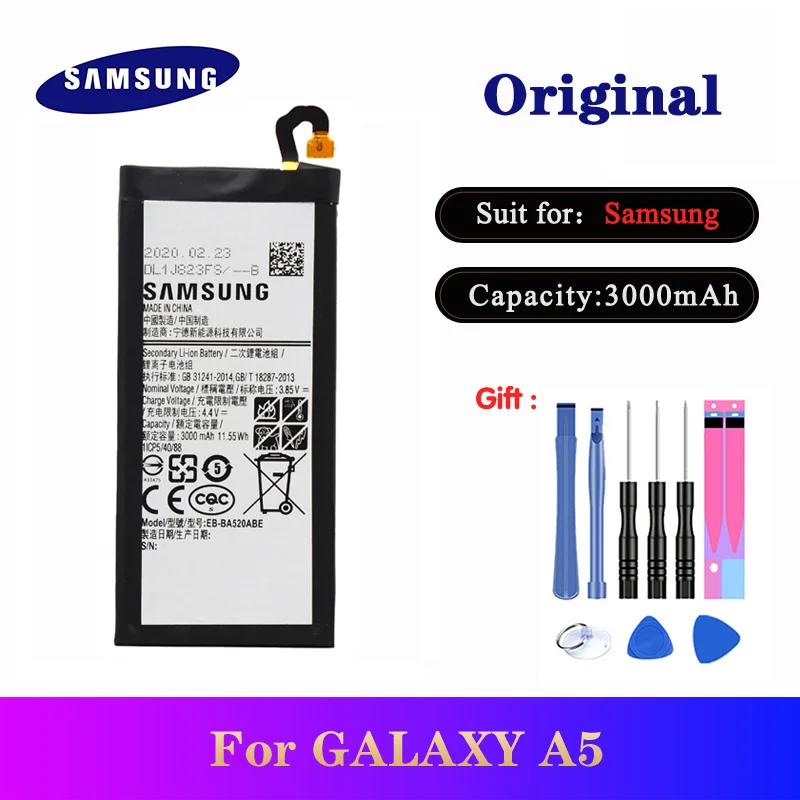 

Newest Original Battery EB-BA520ABE For Samsung Galaxy 2017 Edition A5 2017 A520F SM-A520F Genuine Phone Bateria AKKU 3000mAh