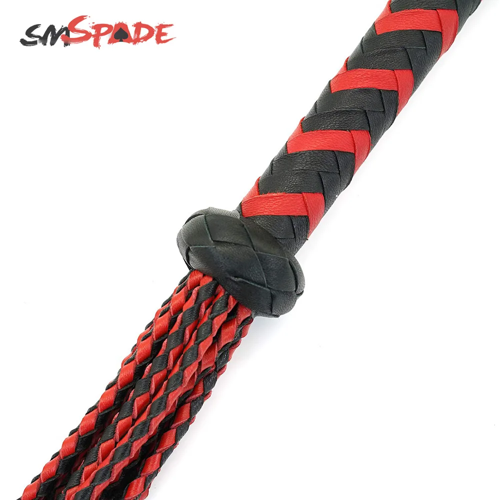 SMspade 60 см черный и красный кожаный хлыст флоггер ручная работа конский плетка