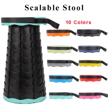 

Retractable Stool Folding Chair Plastic Outdoor Portable Stool Folding Chair Camping Stool Convenient Fishing Chair Foldable New