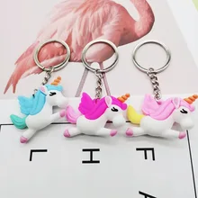 Стиль брелок для ключей с единорогом кулон 3D цвет мой маленький экологически чистый ПВХ мягкий Silcone Единорог