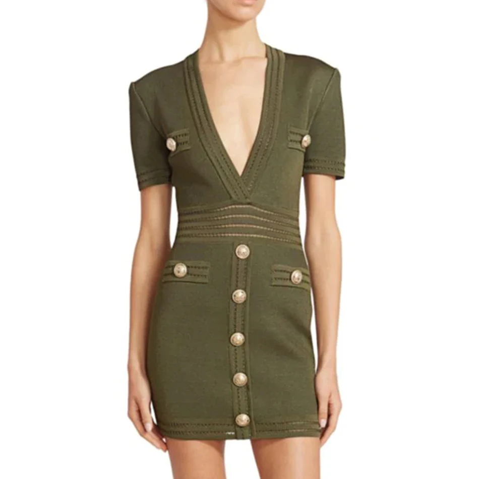 Modphy-2020-New-Women-s-Bandage-Mini-Dress-eck-Short-Sleeve-Button-Bodycon (2)