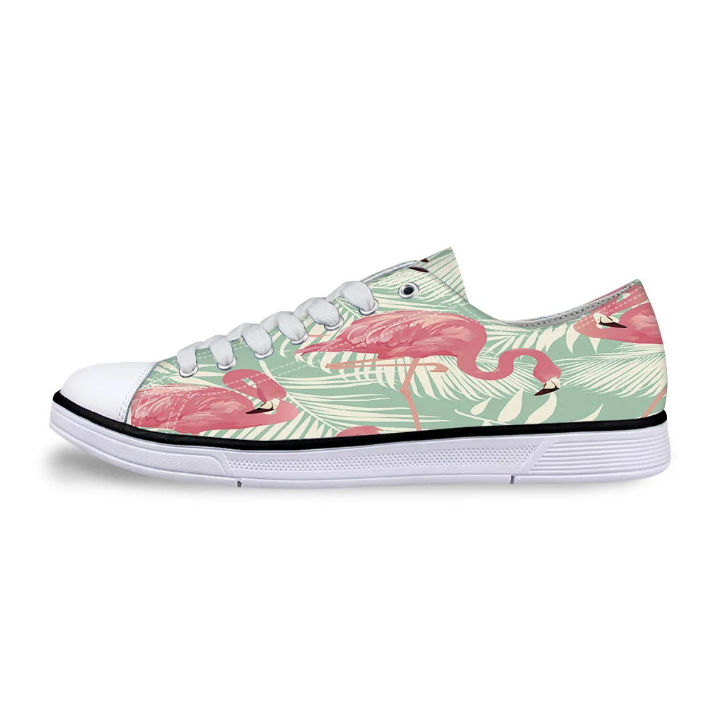 Фламинго тропические растения унисекс парусиновая обувь для мужчин классические туфли на плоской подошве парусиновая обувь подростковые