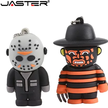 

JASTER 100% real capacity terror cartoon Freddy Jason Ghost King Friday 13th new Beetle flash drive usb 2.0 4GB 8GB 16GB 32G