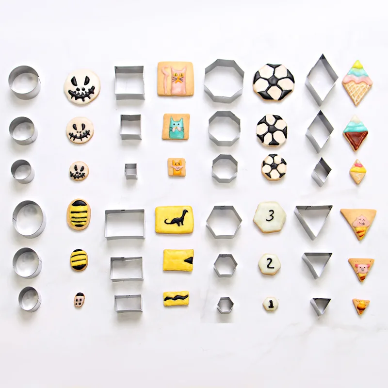 24pcs/Lot Clay Cutter Stainless Steel Geometry Round Square DIY Ceramic Pottery Polymer Clay Earring Cutting Mold Craft Supplies