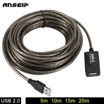 

ANSEIP USB 2.0 extension cable 20M/15M/10M/5M Male to Female Active Repeater Extension Extender Cable Cord USB Adapter