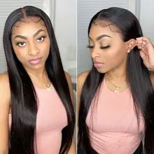

180% Density Lace Front Human Hair Wigs For Black Women Pre Plucked Brazilian Remy Straight Human Hair Wig With Baby Hair Beauty