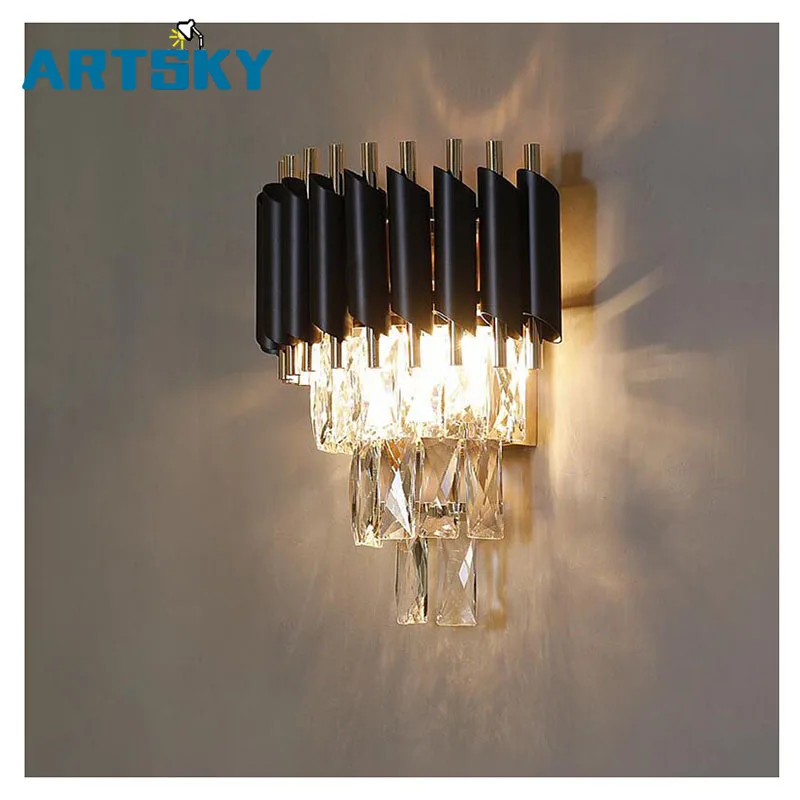 Светодиодный настенный светильник Verlichting Slaapkamer Woonkamer Kristallen Wandlamp AC90-260V Nachtkastje Декор Muur Lichtpunt