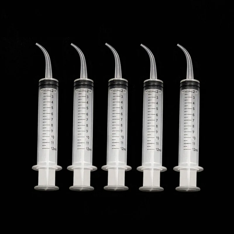 

5 Pcs Large Syringe Oral Irrigators with Tapered Deep Reach Tips for Crowns, Bridges, Oral Pockets and More - 12ml