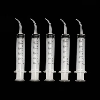 

5 Pcs Large Syringe Oral Irrigators with Tapered Deep Reach Tips for Crowns, Bridges, Oral Pockets and More - 12ml