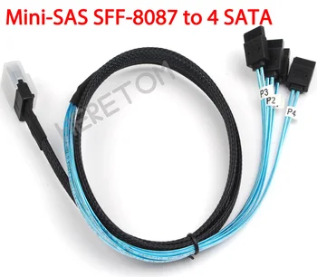 

Mini-SAS SFF-8087 to 4 SATA Cable ,Mini SAS 4i SFF8087 36P To 4 SATA 7P Cable 12Gbps 50cm Hard Drive Data Cable