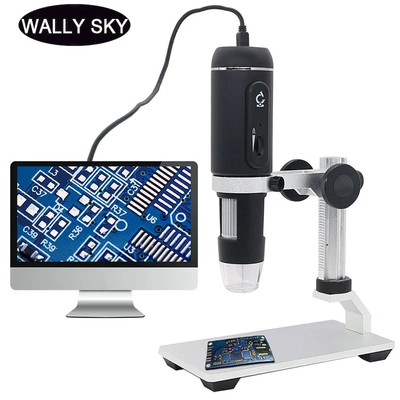 

1000X USB Digital Microscope 5.0MP Camera Microscope Support PC 8 LED lights With Metal Stand for Repairing Hair Skin Inspection