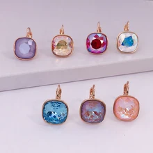 11,11 распродажа, квадратные дизайнерские женские серьги-капельки, сделанные с австрийским кристаллом для девушек, ювелирные аксессуары для свадебной вечеринки