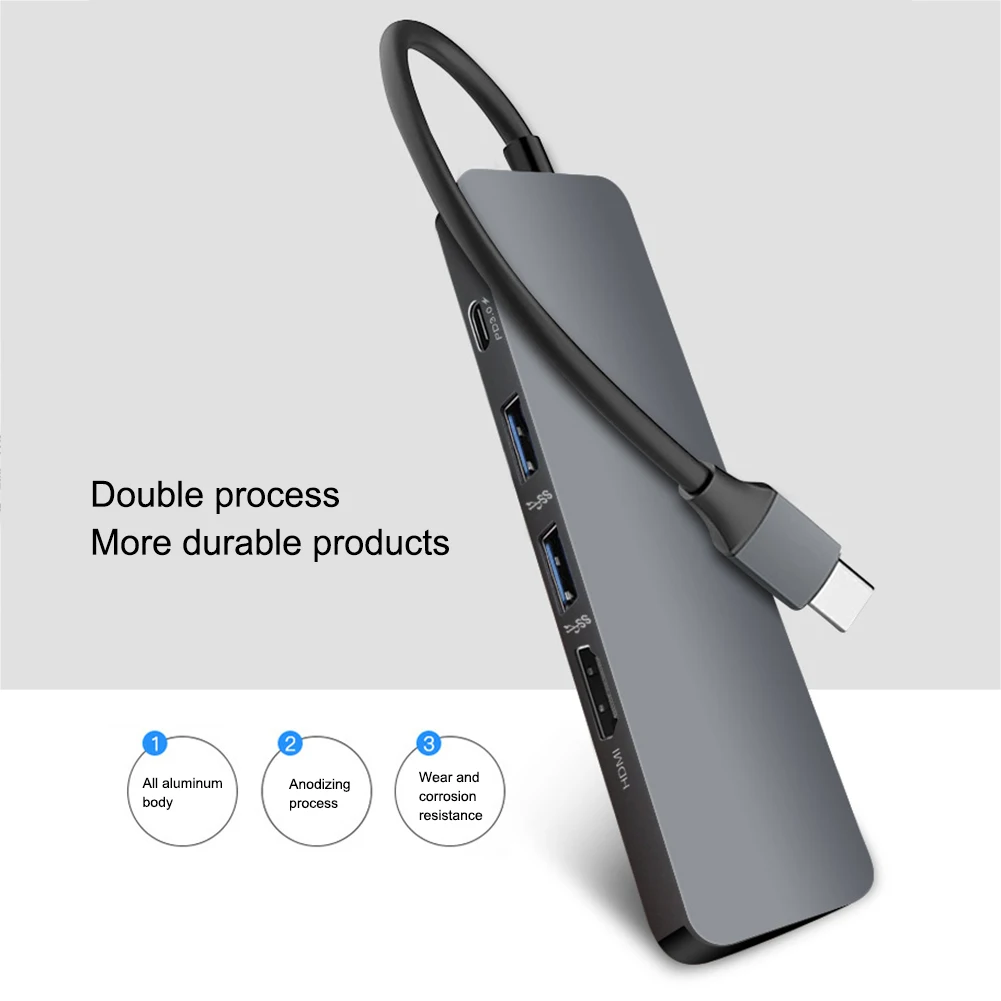 5 в 1 usb type C концентратор HDMI 4K USB C концентратор к Gigabit Ethernet Rj45 Lan адаптер док-станция для MacBook Pro Thunderbolt 3 USB-C зарядное устройство