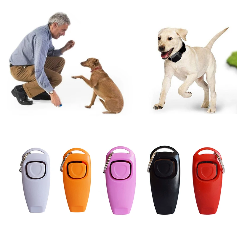 WeChip 4pcs Puppy Training Kit 2 in 1 Loud Recall Whistle with Wrist Strap for Dogs Cats Birds Horses and Small Animals Dog Training Clickers