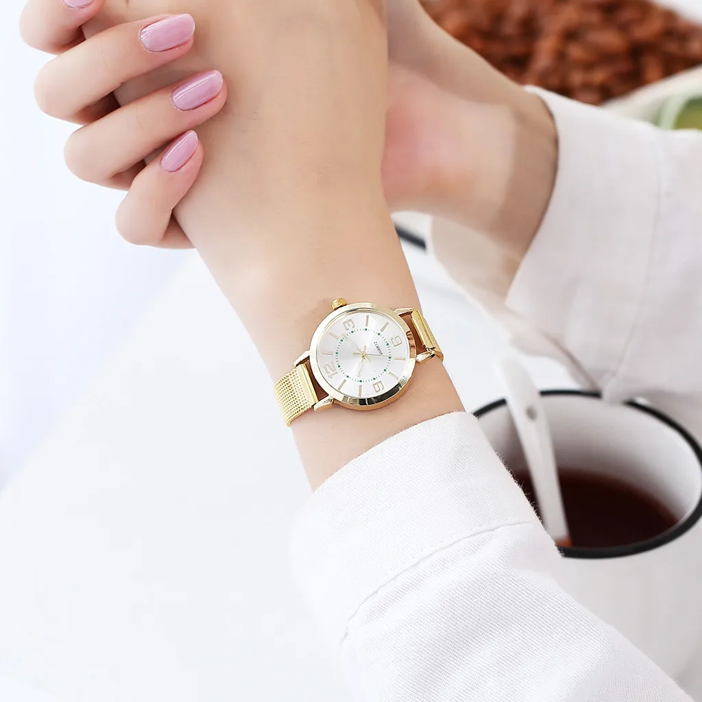 

Fashion Casual Women's Watches Stainless Steel Band Analog Quartz Wrist Watch Simple Ladies Bracelet Reloj Mujer Clock Gift