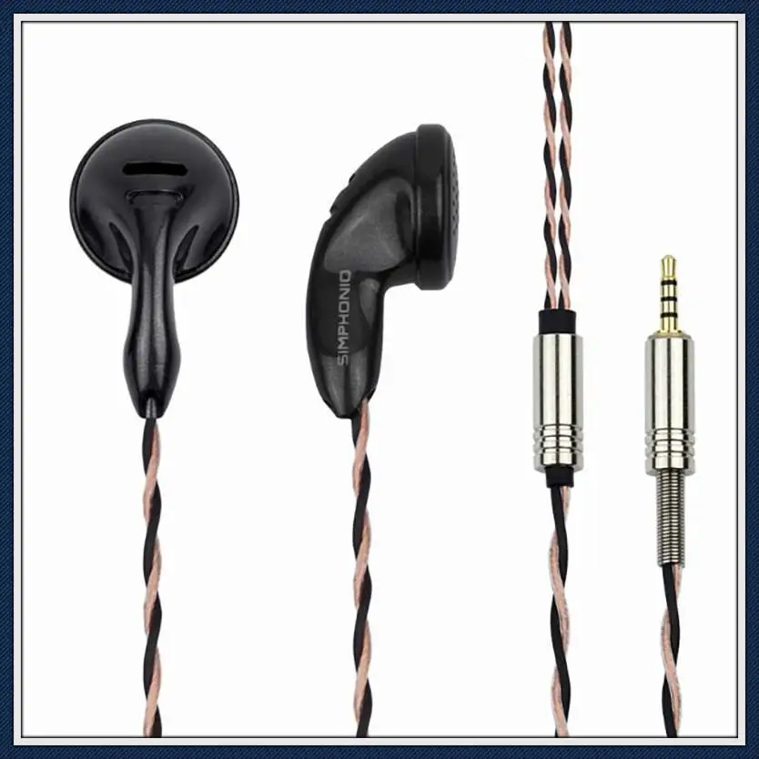 SimPhonio Dragon D3 Dynamic Driver Balanced HiFi Music Monitor DJ Studio Audiophile Earbuds Earphones Flat Head PK2 shozy BK