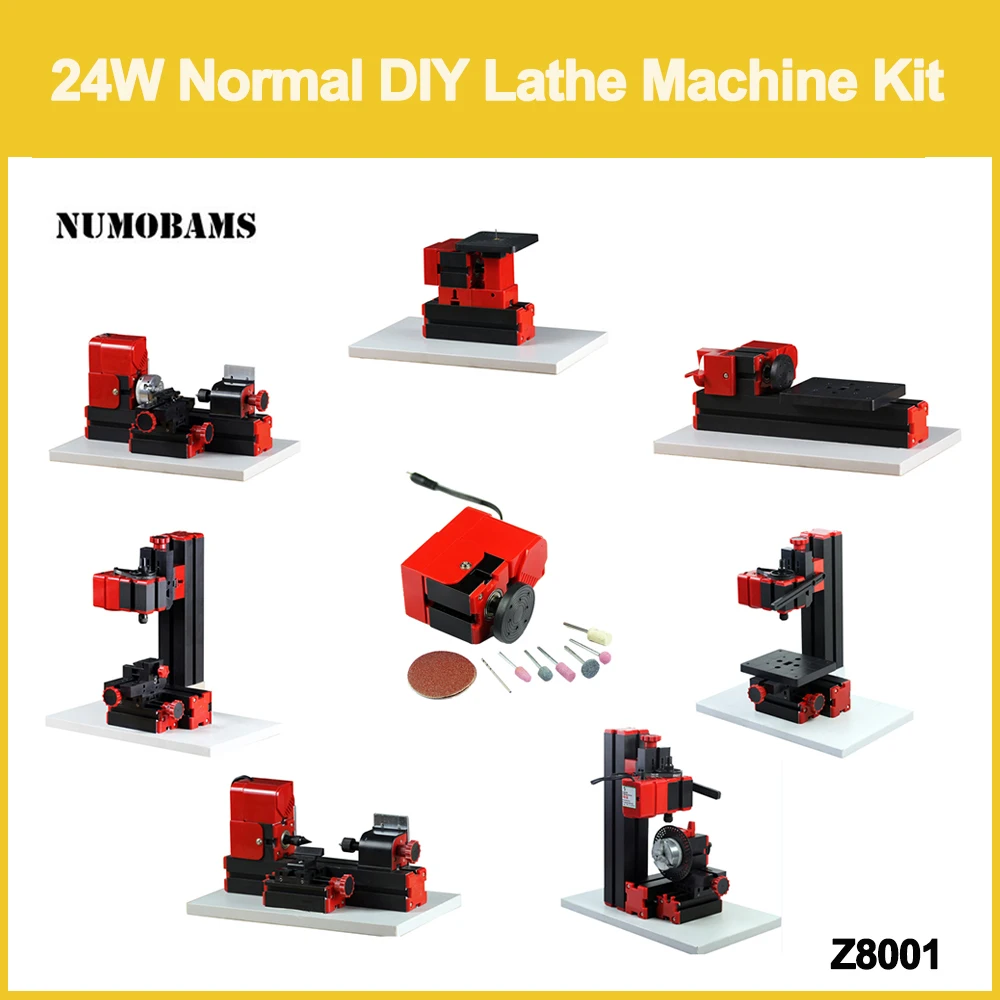NUMOBAMS Z8001 24W,20000rpm Normal Type 8 in 1 Mini Lathe Kit