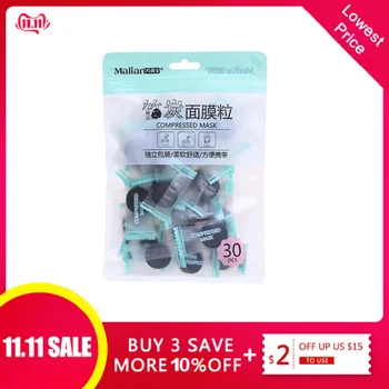 

30Pcs Black Bamboo Charcoal Compressed Mask Sheet Paper Convenient Portable DIY Tools Moisturizing Whitening Skin Care TSLM2
