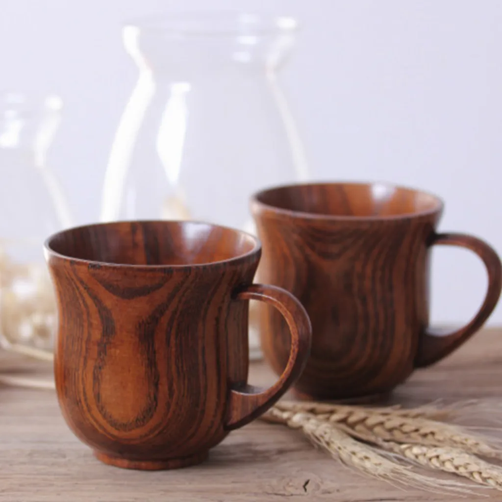 Durable Wooden Cup Log Color Handmade Natural Wood Coffee Tea Beer Juice Milk Mug cuisine outils accessoires home gadgets