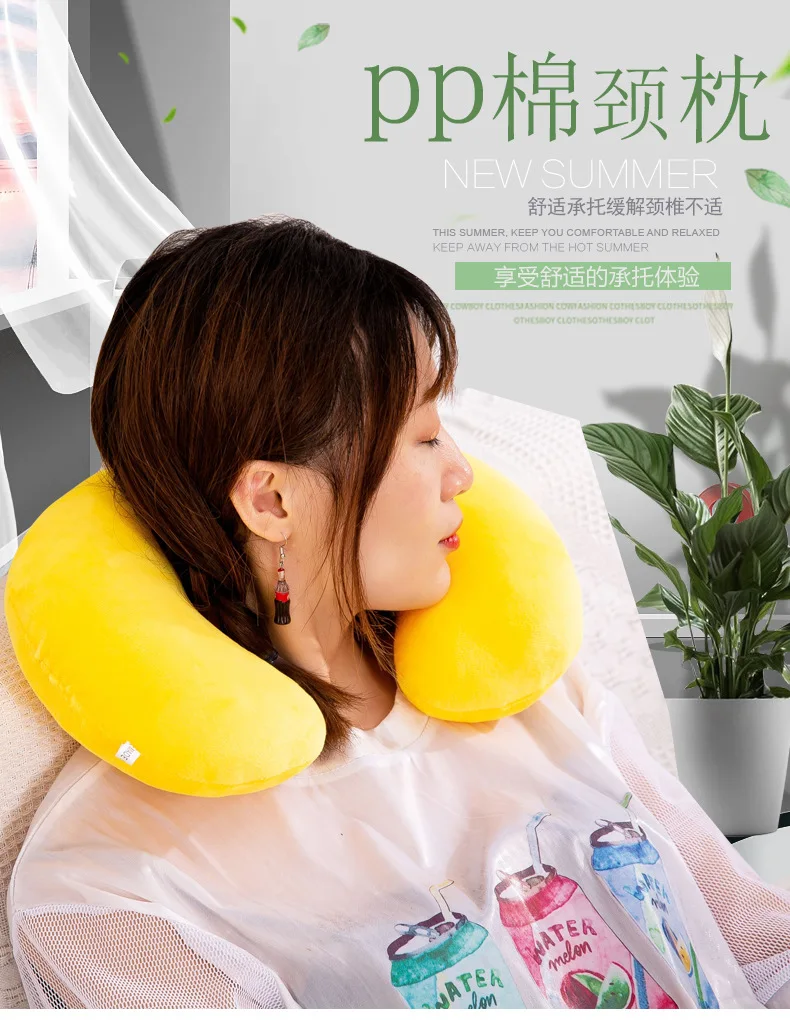 Плюшевые домашние тапочки с кошечкой из мультфильма QQ Expression U-SHAPE Подушка студентов Nap подушка на шею для грудных детей активности подарков рекламный персонализируемый логотип