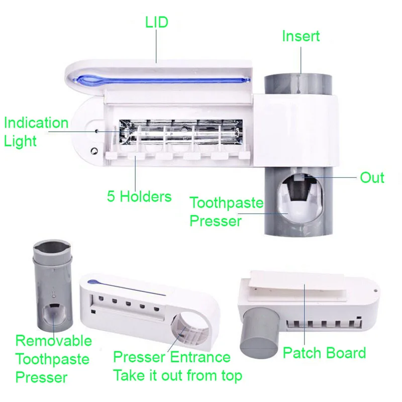 Чехол для зубных щеток, дезинфицирующее средство для электрической зубной щетки, переносной УФ-светильник, стерилизатор зубной щетки для здоровья полости рта