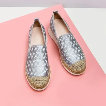 

MLJUESE 2020 women pumps autumn spring soft cow leather gray color round toe slip on wedges high heels lady shoes party dress