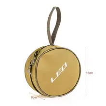 Canvas Round Fishing Reels Bag Fishing Accessories Single Double Layers Holster Packet Lure Coil Bags Y4UB