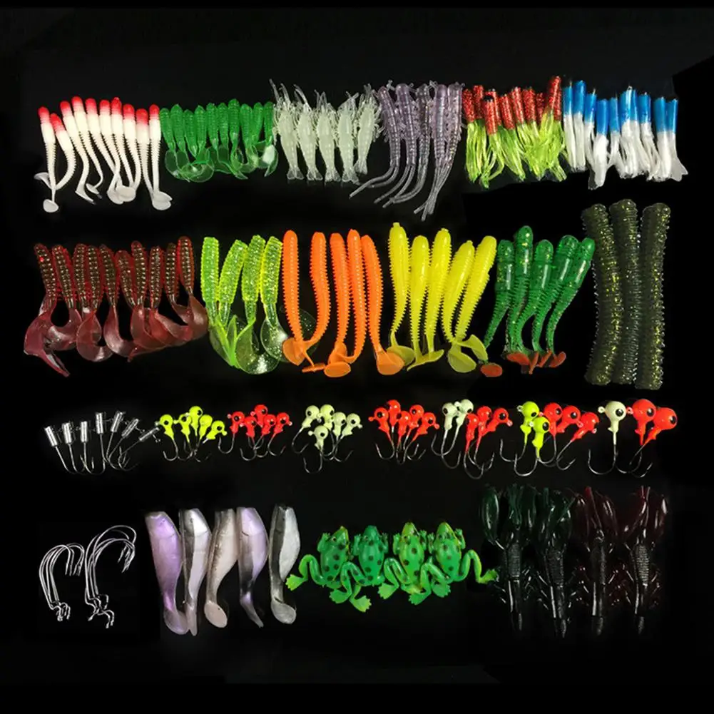 Conjunto de Isca de Silicone Acessórios de Pesca Macia Pesca Equipamento Macio Sem-fim Camarão Carpa Mar 10 Iscas artificiais