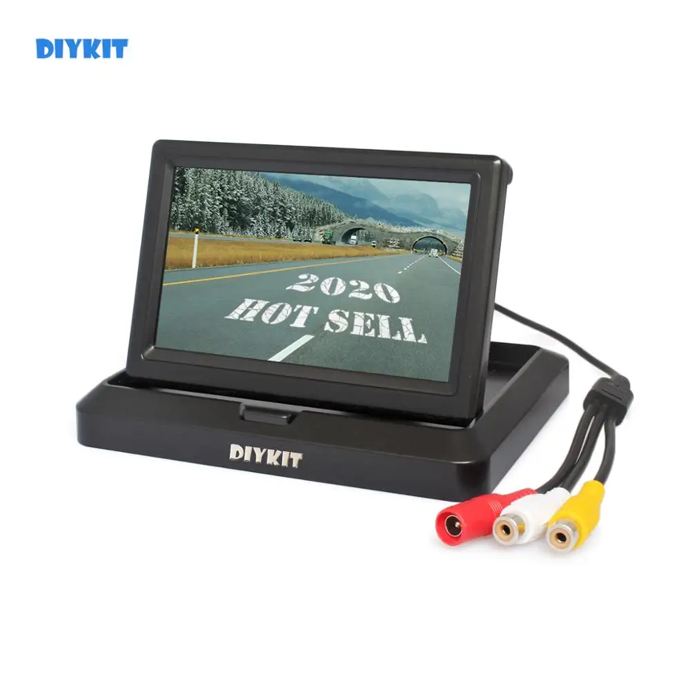 DIYKIT 480x800 5 дюймов складной TFT ЖК-монитор автомобиля заднего вида автомобиля монитор для камеры DVD VCR