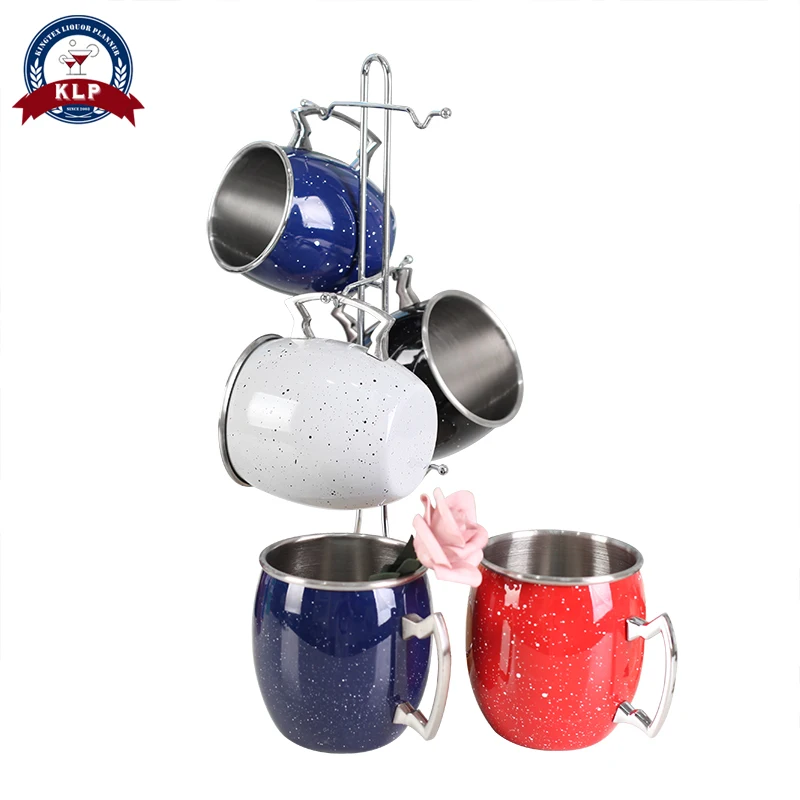 

Wood Stand and Metal Bracket Transparent 5pieces Spray Paint Christmas Mug