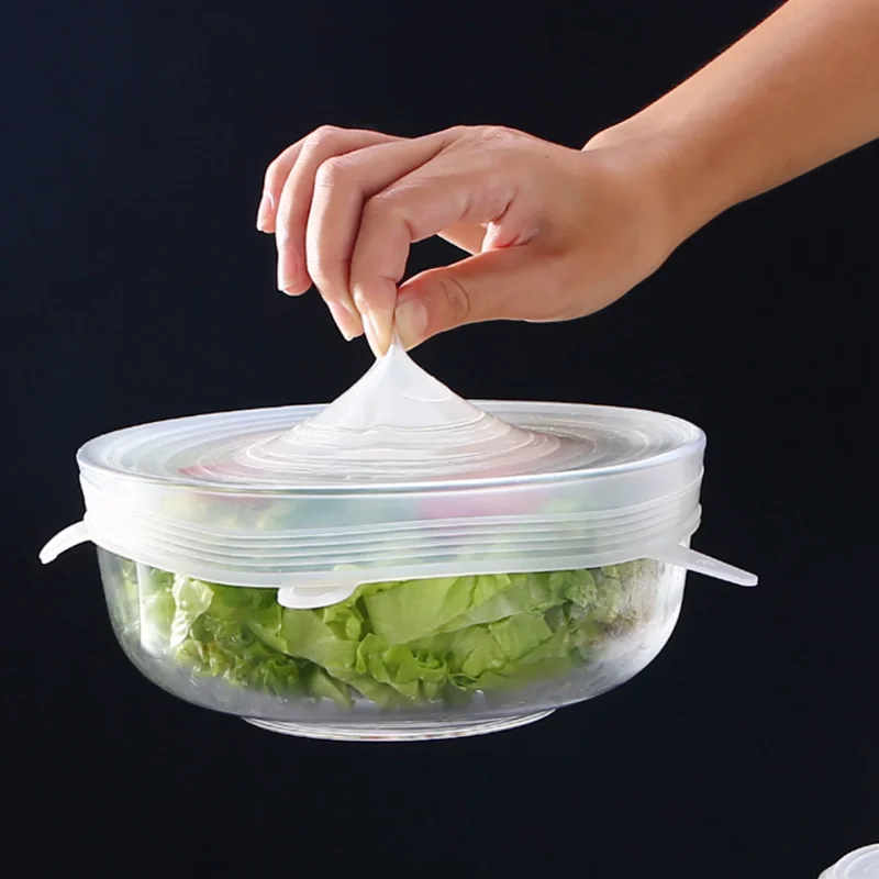 

Fresh Keeping Lids Silicone Sealed Cover Food Grade Airtight Container Versatile Sealed Bowl Cap Plastic Wrap-Repeated Use