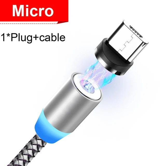 INIU светодиодный магнитный кабель Micro usb type-C для быстрой зарядки для iPhone 11 samsung, магнитный Micro usb type-C шнур зарядного устройства - Цвет: Silver For Micro