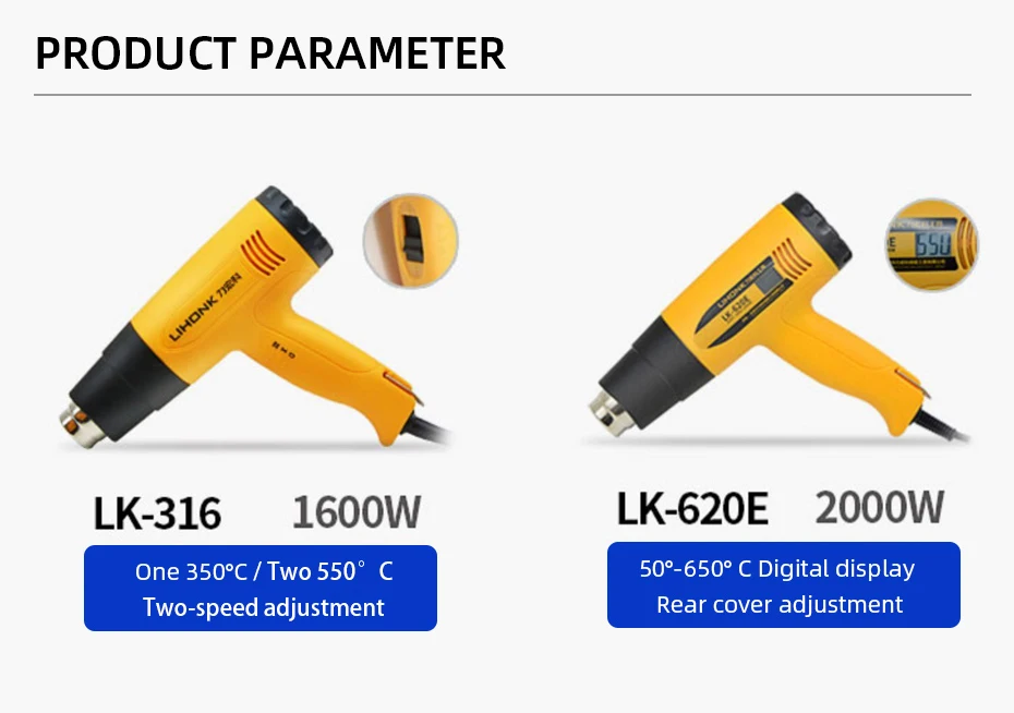 ar quente termorregulador lcd digital display heat guns encolher envolvimento