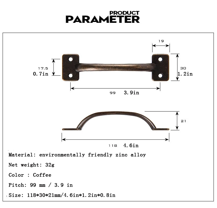 Classic antique bow handle American furniture European wardrobe kitchen cabinet door handle Desk drawer arch handle (Caf patina) Classic antique bow handle American furniture European wardrobe kitchen cabinet door handle Desk drawer arch handle (Caf patina)