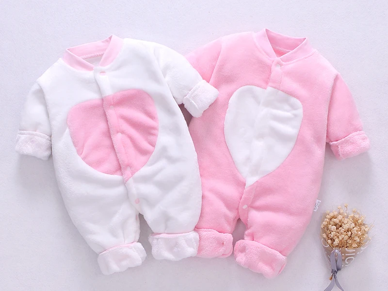 Newborn Baby Spring Winter Clothes Infant Jacket for Girls Jumpsuit for Boys Soft Flannel Bebe Romper Baby Clothes 0-18 Month