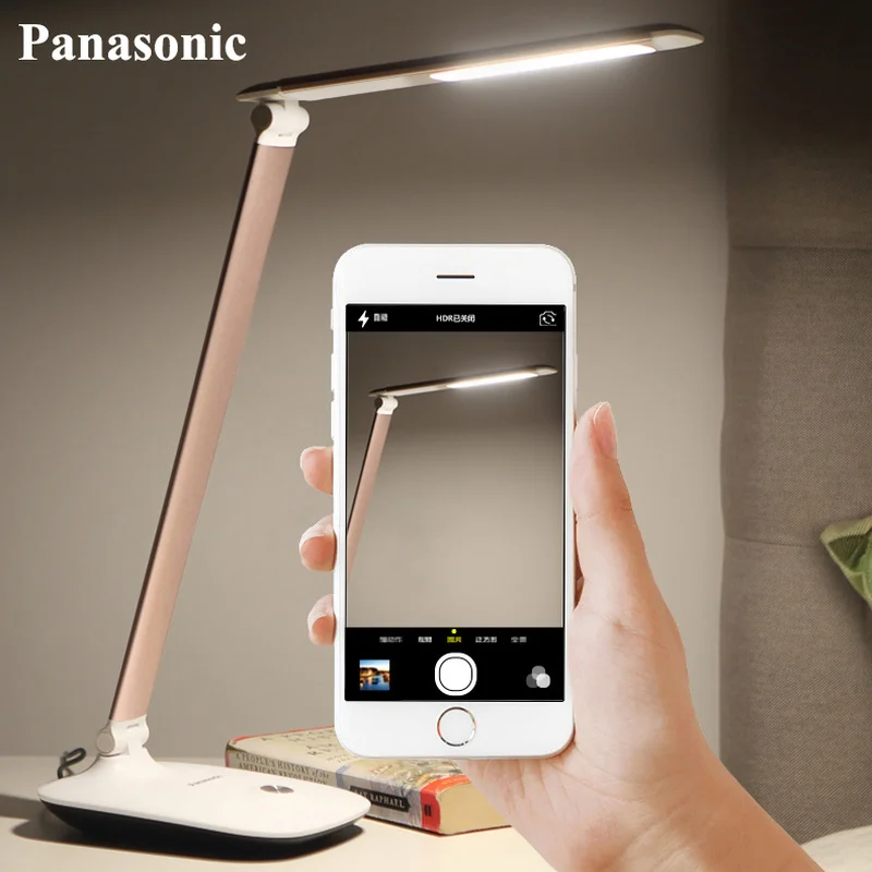 Panasonic алюминиевый сплав светодиодный настольная лампа Студенческая лампа для чтения регулируемое гибкое освещение светодиодный домашний ночник