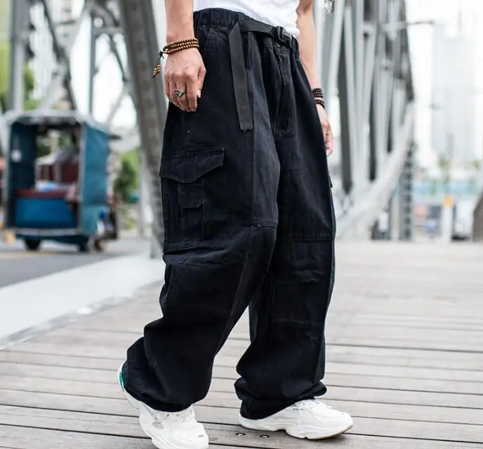 Cotton Trousers | Cotton Pants | Pants - Men Wide Leg Hip Hop Aliexpress