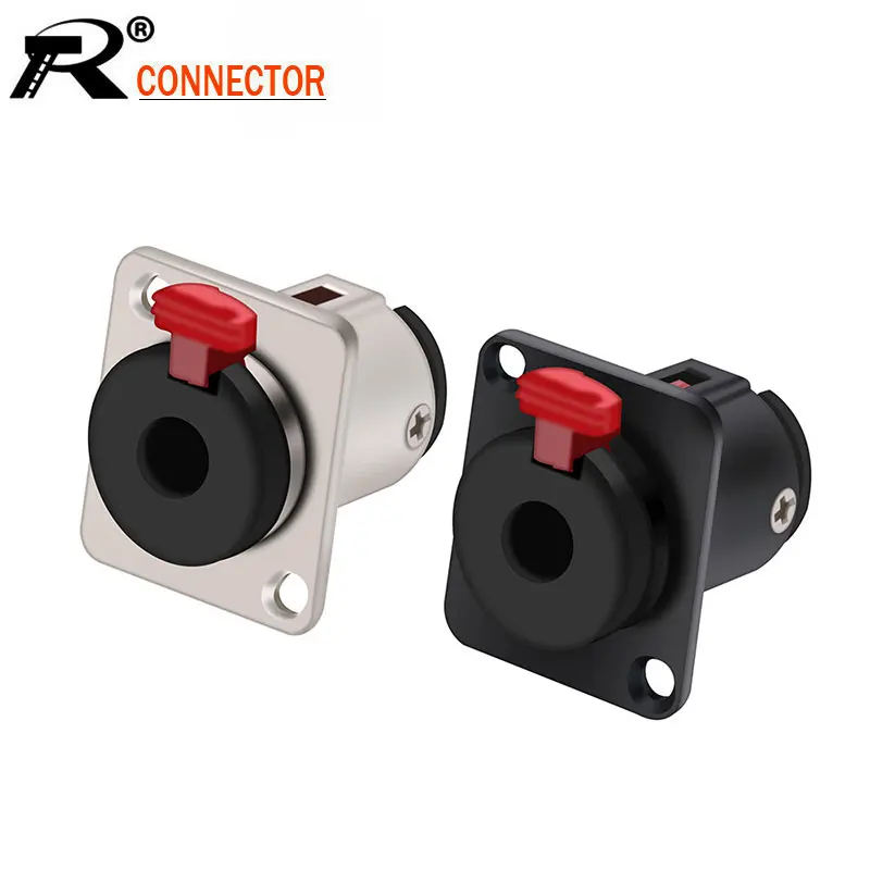 100pcs/lot 6.35mm Jack 1/4 inch Stereo TRS Female Socket 2-hole Panel Mount Audio Microphone MIC Cable Terminal Chassis | Обустройство