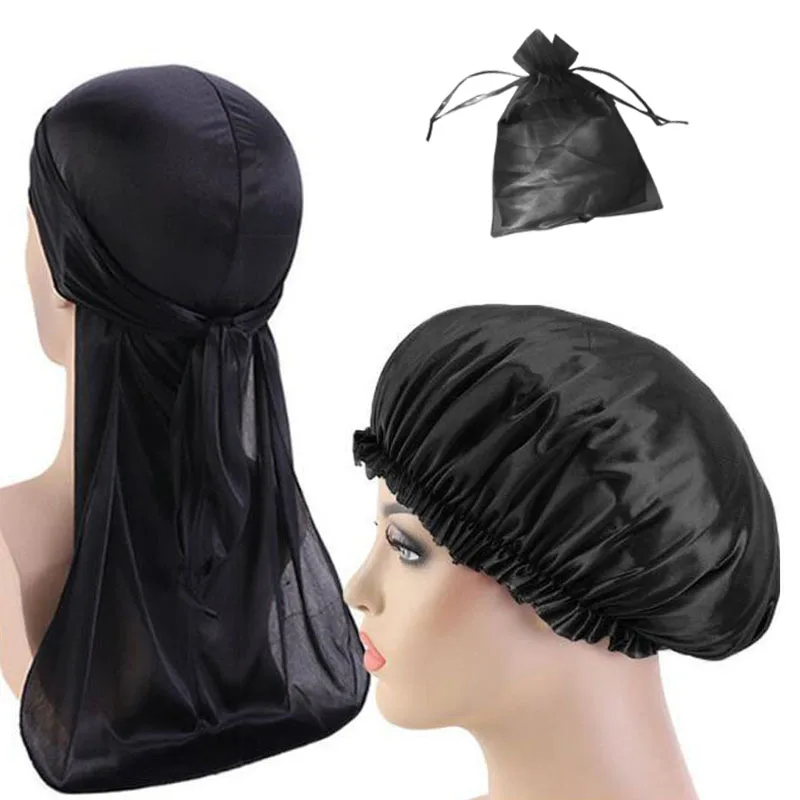 Custom Satin Silk Matching Designer Bonnets Set And Durag - AliExpress