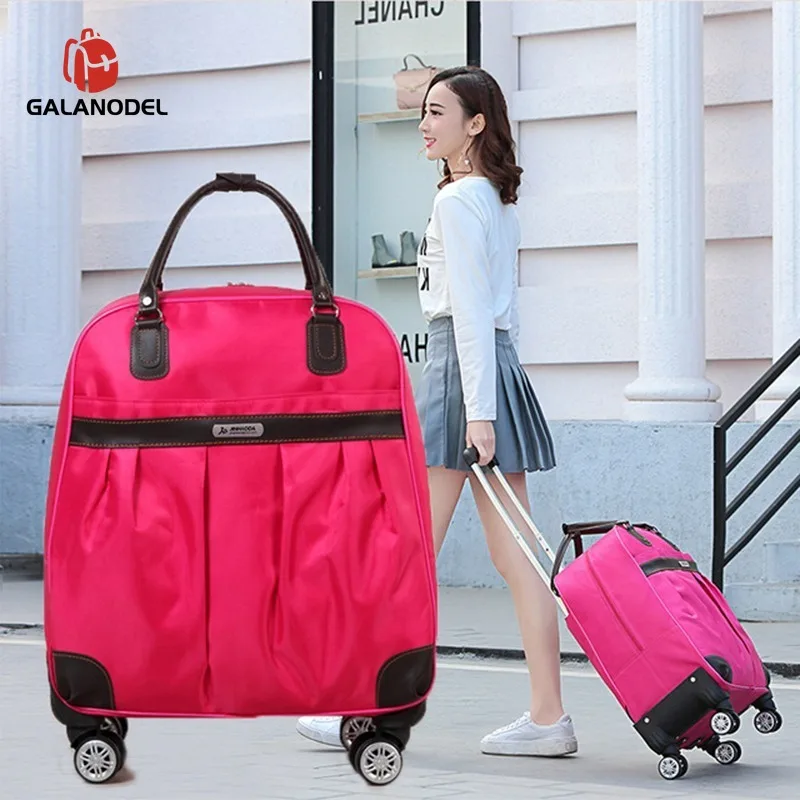 Новый Модный женский чехол на колесиках брендовый Повседневный сумка для