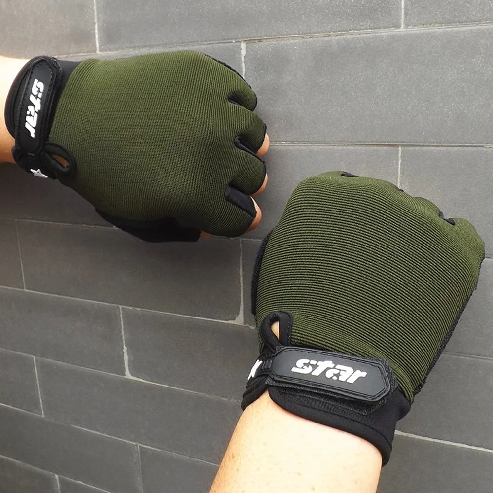 Мужские Спортивные Перчатки для фитнеса, перчатки на полпальца для охоты на открытом воздухе, противоскользящие перчатки для велоспорта, фитнеса, спортивные перчатки на полпальца