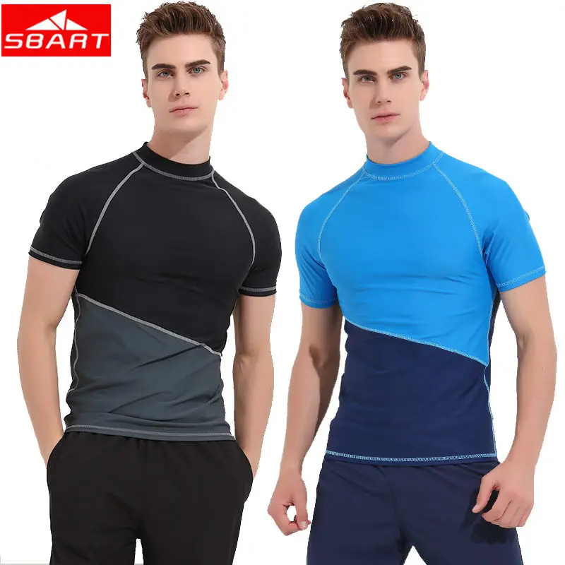 Men Rashguard Short Sleeve Wetsuit T Shirt Quick-dry Surfing Swimwear Tops Anti-UV Swimming Rash Guard Bathing Suits men rashguard