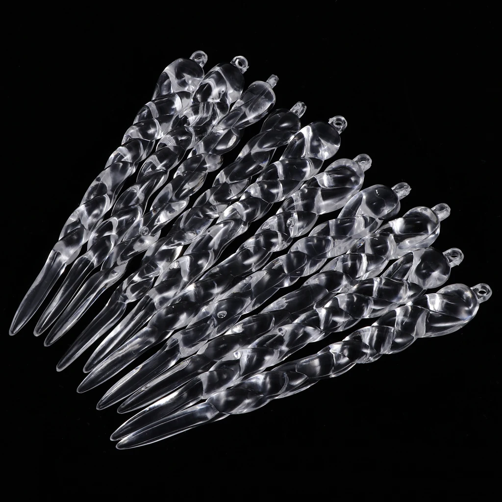 10x Crystal Icicles Christmas Ornaments Party Xmas Tree Hanging Decorations