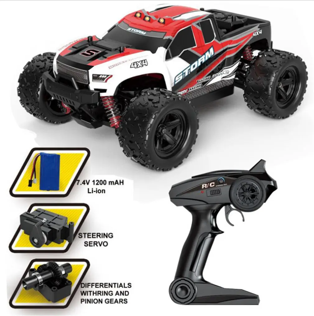red 1:18 2,4G 4WD RC большой ножной автомобиль грузовик высокоскоростной пульт дистанционного управления внедорожный гусеничный автомобиль модель RTR игрушка для детей подарок - Цвет: red