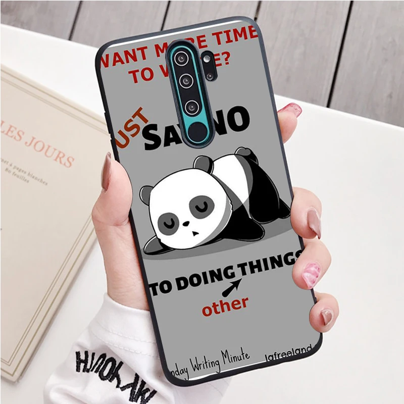 xiaomi leather case chain Panda black Silicone Phone Case For Redmi note 8 7 Pro S 8T for redmi 9 7A Cover xiaomi leather case card