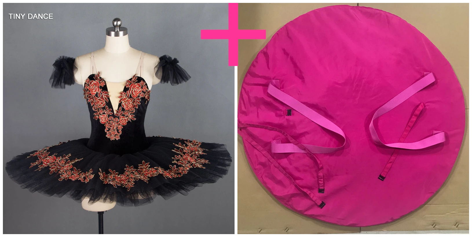 tutu and pink bag 7 слоев жесткого фатина классическое черное балетное танцевальное платье-пачка для детей и взрослых сценическое представление классические юбки-пачки BLL028 - Цвет: tutu and pink bag
