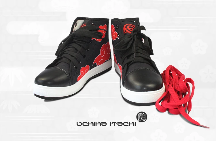 Naruto Akatsuki Red Cloud Logo Uchiha Itachi Anime Casual Sports Sneaker High Tops Daily Shoes Boots Ourdoors Cosplay Gift