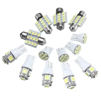 

13PCS Car White LED Lights Kit For Auto Dome Interior License Plate Lamps Set