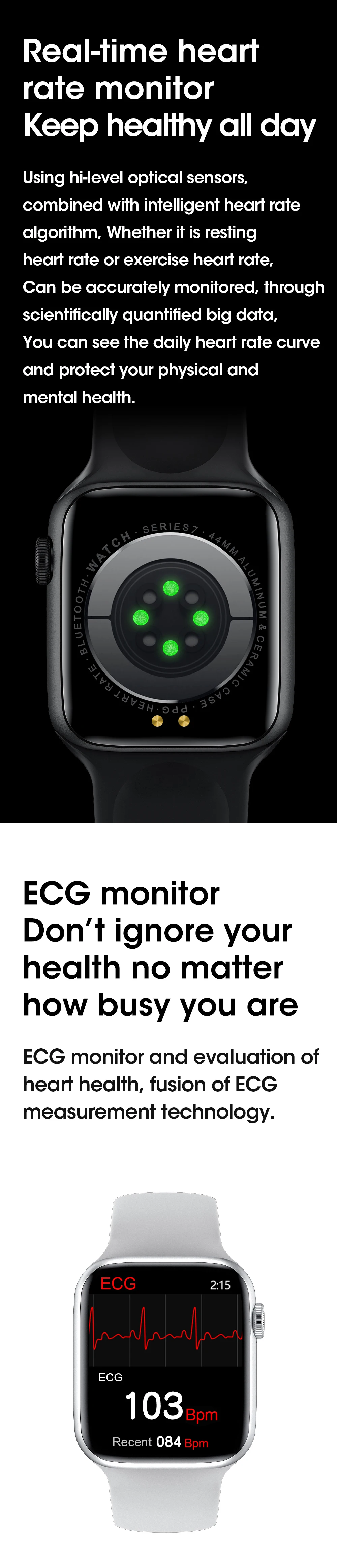 W37 Smart Watch Series 7 Bluetooth Call 1.75 Inch 320*385 IP68 Waterproof Customize Dials Face - ANKUX.COM